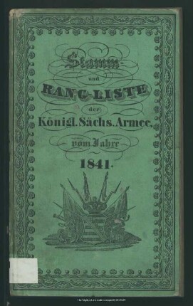 1841: Stamm- und Rang-Liste der Königl.-Sächsischen Armee
