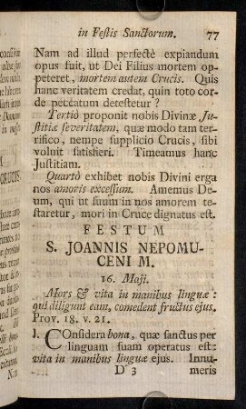 77-88, Festum S. Joannis Nepomuceni M. - Festum S. Mariae Magdalenae.