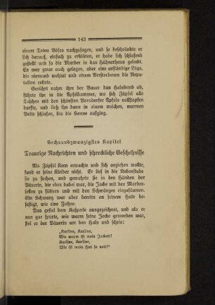 Sechsundzwanzigstes Kapitel Traurige Nachrichten und schreckliche Geschehnisse