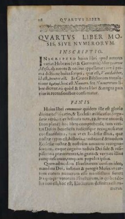 Quartus Liber Mosis, Sive Numerorum.