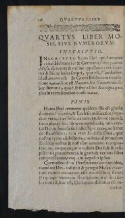 Quartus Liber Mosis, Sive Numerorum.