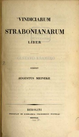 Vindiciarum Strabonianarum liber