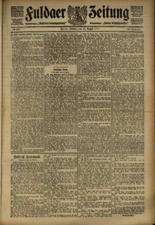 Ausgabe vom Montag, den 21. August 1911.