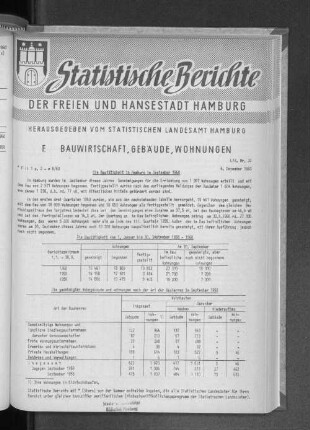 Die Bautätigkeit in Hamburg im September 1960 : Lfd. Nr. 32