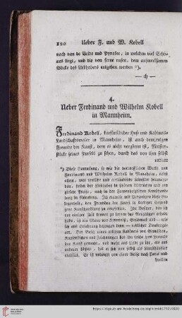 Ueber Ferdinand und Wilhelm Kobell in Mannheim