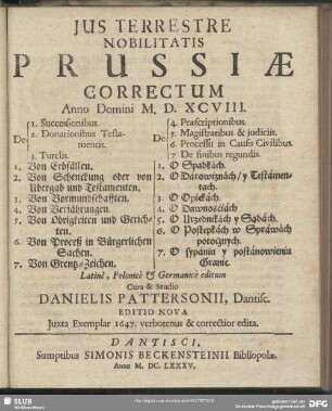 Jus Terrestre Nobilitatis Prussiae