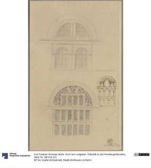 Berlin. Dom am Lustgarten. Entwürfe zu den Rundbogenfenstern
