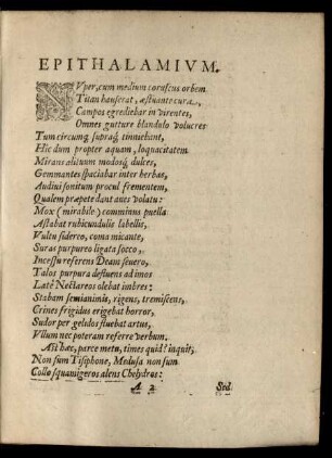 Epithalamium.