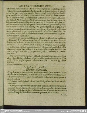 Caput CCII. Actorum asservatio