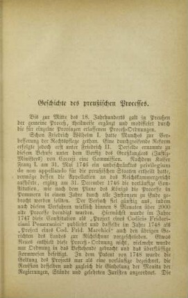 Geschichte des preußischen Processes.