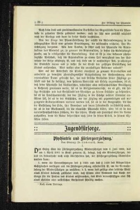 Psychiatrie und Fürsorgeerziehung
