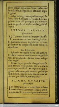 Axioma Tertium planorum