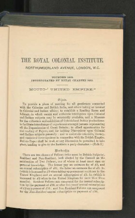 Objects of the Royal Colonial Institute.