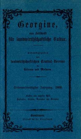 Siebenunddreißigster Jahrgang, 1860. Fünftes und sechstes Heft. September, October, November und December.