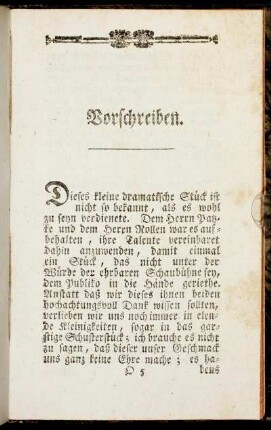 Vorschreiben