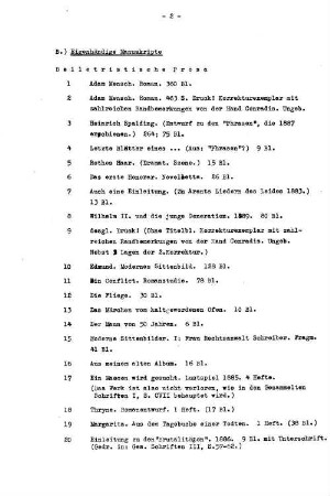 B. Eigenhändige Manuskripte