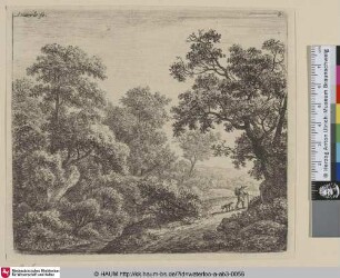 [Landschaft mit einem Reisenden; A traveller and his dog]