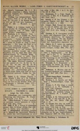 Land-. Forst- U. Gartenwirtschaft. – Fischerei u. Jagd. (Nr. 677-709)