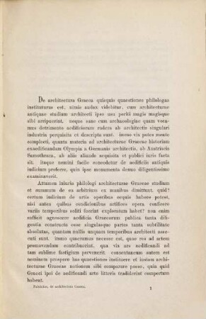 De architectura graeca : commentatio epigraphica prior