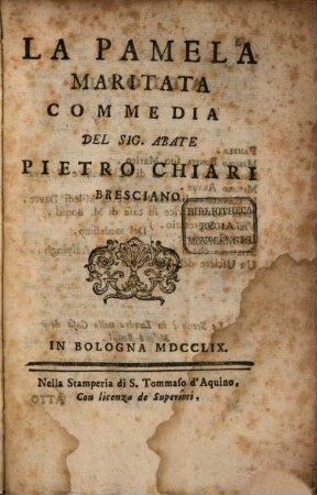 La Pamela maritata : Comedia
