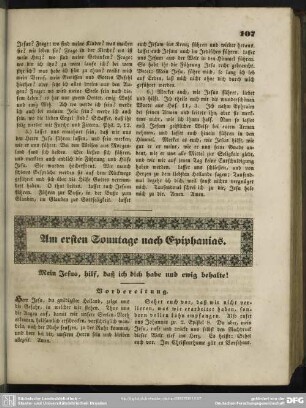 Am ersten Sonntage nach Epiphanias