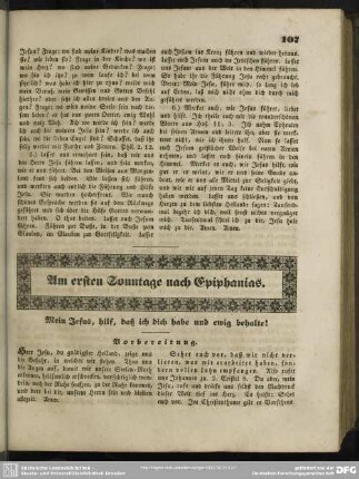 Am ersten Sonntage nach Epiphanias