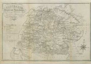 Postkarte von Ungarn und Siebenbürgen mit mehreren auf Allerhöchsten Befehl neu errichteten Poststationen Kaschau 1826