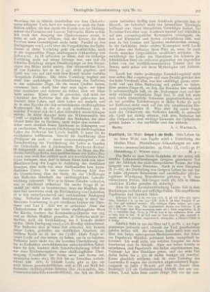302-303 [Rezension] Stuhlfath, Walter, Gregor I. der Große. Sein Leben bis zu seiner Wahl zum Papste nebst einer Untersuchung des ältesten Viten