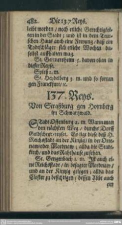 137. Reys. Von Straßburg gen Hornberg im Schwartzwald