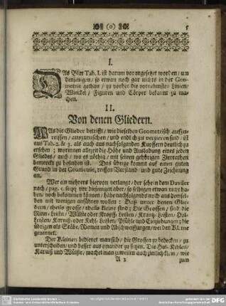 II. Von denen Gliedern