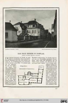 Das Haus Benker in Dörflas: erbaut von Emanuel von Seidl