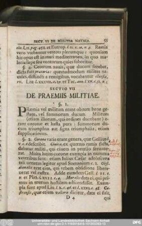 Sectio VII De Praemiis Militiae.