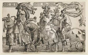 König Arthur, Karl der Große und Gottfried von Bouillon