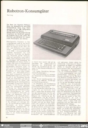 Robotron-Konsumgüter : Design für technische Konsumgüter