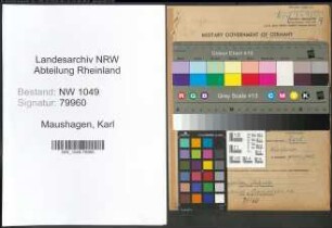 Entnazifizierung Karl Maushagen , geb. 06.05.1892 (Lehrer)