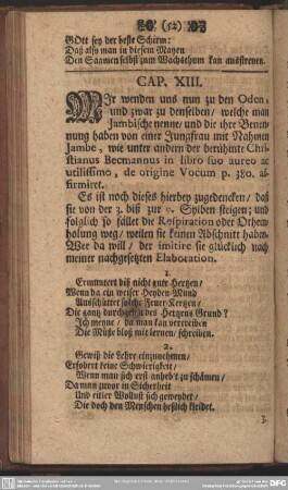 Cap. XIII. [Von den Jambischen Oden]