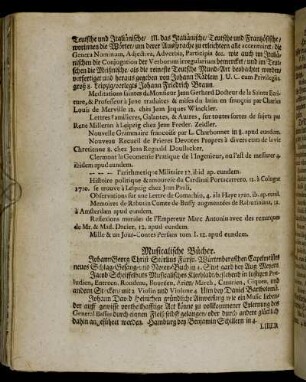Musicalische Bücher.