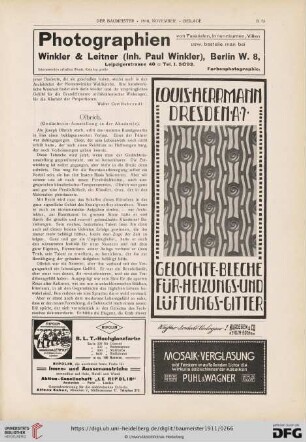 Olbrich : Gedächtnis-Ausstellung in der Akademie