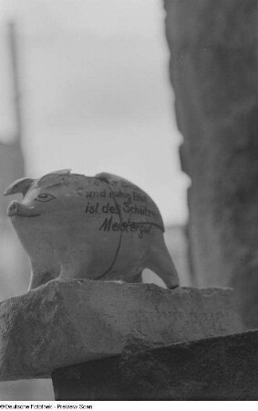 Beschädigtes Porzellanschwein