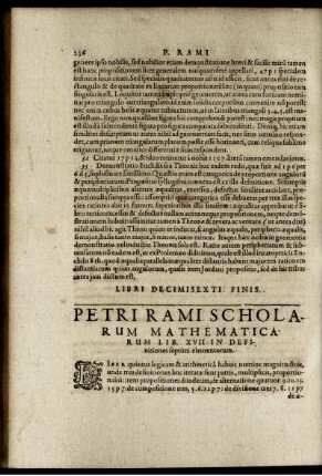 Petri rami scholarum mathematicarum. Lib XVII.