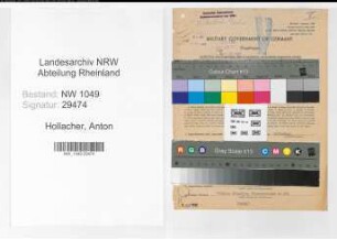 Entnazifizierung Anton Hollacher , geb. 07.12.1903 (Bahnsekretaer)