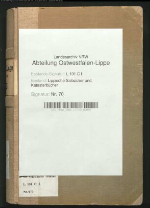 Salbuch des Fleckens Lage von ca. 1800, Bd. 2