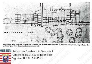 Darmstadt, Landestheater / Wiederaufbau / Ideenwettbewerb zum Ausbau / Bild 1: Querschnitt