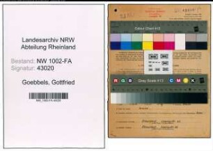 Entnazifizierung Gottfried Goebbels, geb. 14.06.1907 (Baecker)