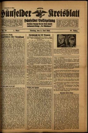 Erste Ausgabe vom Freitag, den 03. Juli 1942.