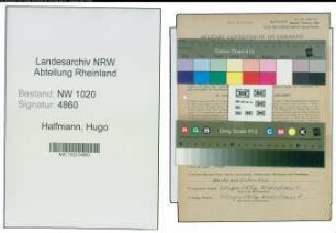Entnazifizierung Hugo Halfmann , geb. 23.07.1900 (Schlosser)