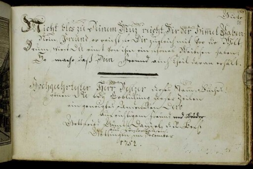 Gottfried Günther Daniel. Göttingen, Dezember 1752.