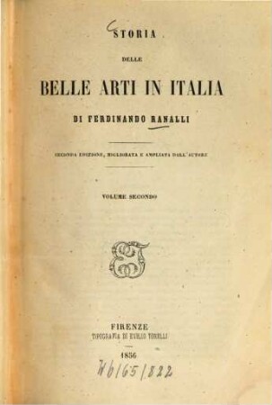 Storia delle belle arti in Italia, 2