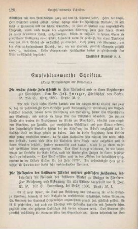 120-123 Empfehlenswerthe Schriften