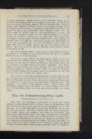 Was eine Sechsundneunzigjährige erzählt.